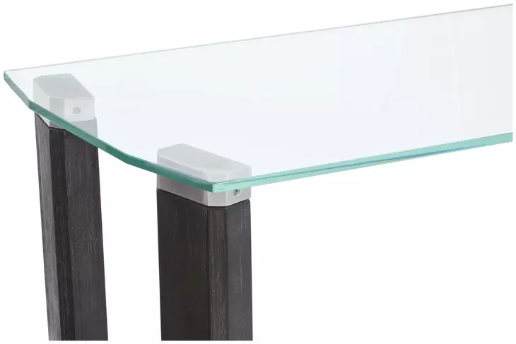Ironvale Black Truffle Rectangular Glass Top Sofa Table