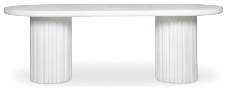 Eris White Outdoor 87" Oval Dining Table