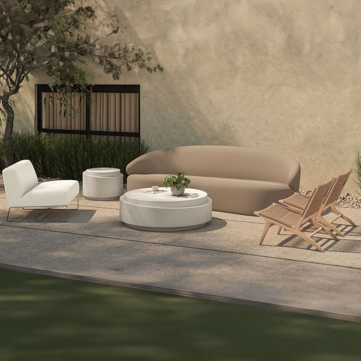 Cosmo Off White Outdoor Round Coffee Table