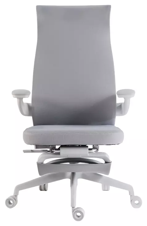 Meridian White Upholstered Swivel Desk Chair with Massage and USB Charging