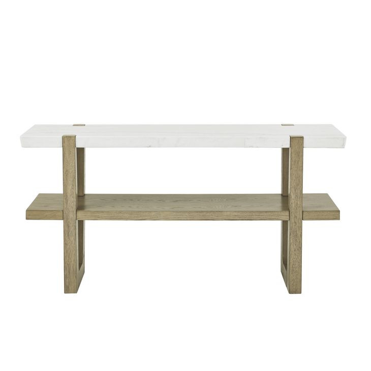 Perth White Rectangular Marble Top Sofa Table