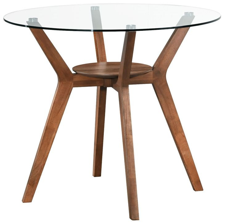 Oscar Walnut and Teal 42" Round Glass Top Counter Height Dining Set with 4 Cushion Chairs