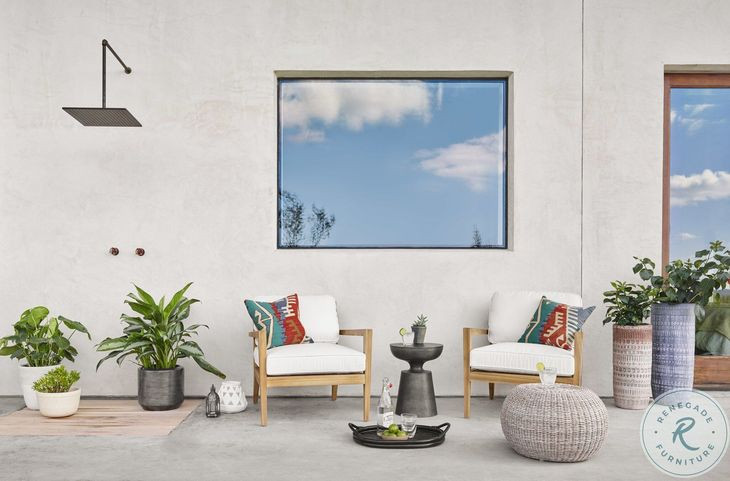 Phoenix Pure White Outdoor Accent Stool