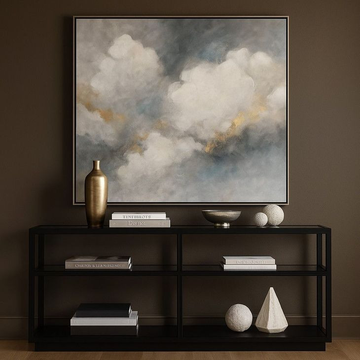 Glaze Onyx Rectangular Glass Top Console Table