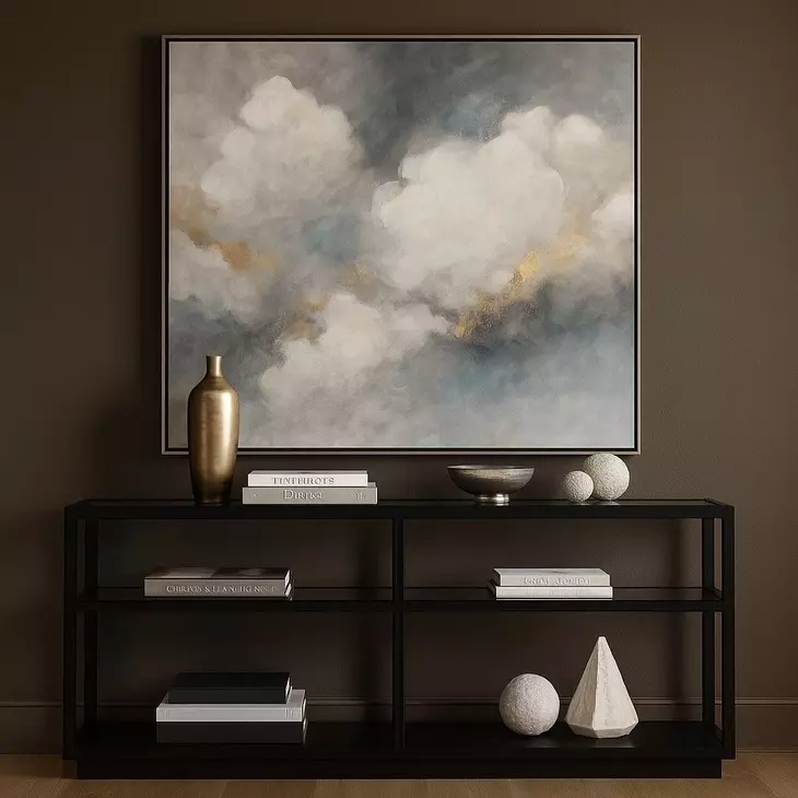 Glaze Onyx Rectangular Glass Top Console Table