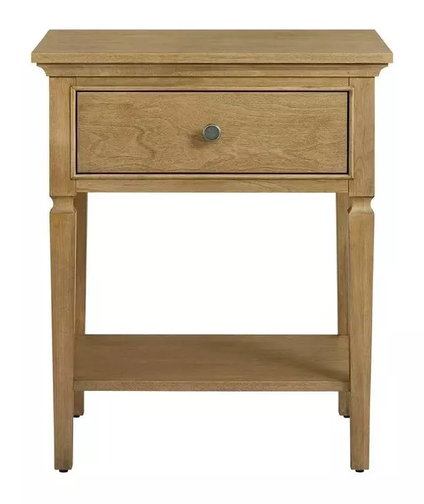 Oakmere Natural 1 Drawer Open Nightstand with USB Charging