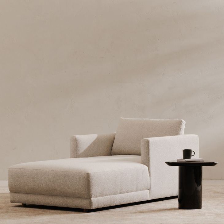 Bryn Oyster 77" Chaise with Pillow