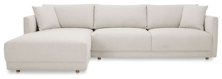 Bryn Oyster 2 Piece Modular LAF Sectional with Pillows