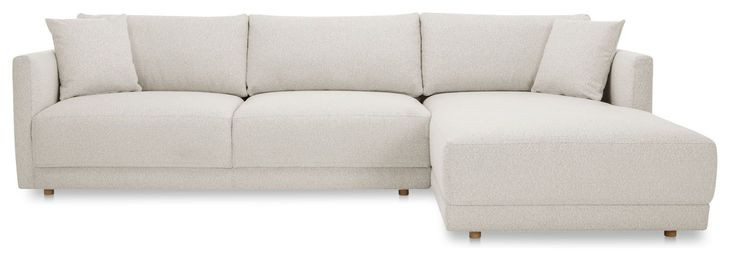 Bryn Oyster 2 Piece Modular RAF Sectional with Pillows