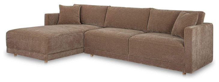 Bryn Camel 2 Piece Modular LAF Sectional with Pillows