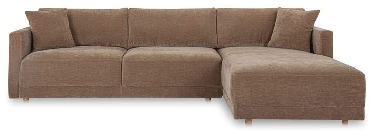Bryn Camel 2 Piece Modular RAF Sectional with Pillows