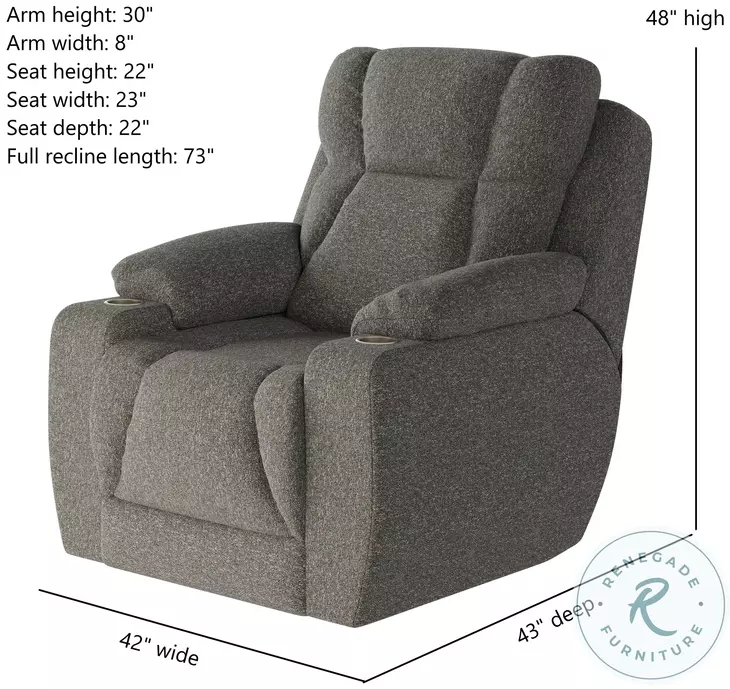 Challenger Athens Nickel Power Headrest Wall Hugger Big Mans Recliner