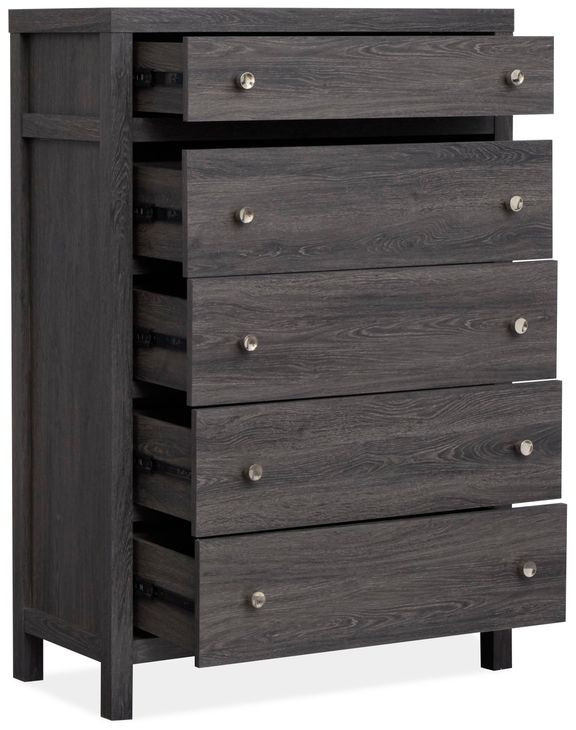 Meadowrise Raisin Black and White Upholstered Panel Bedroom Set