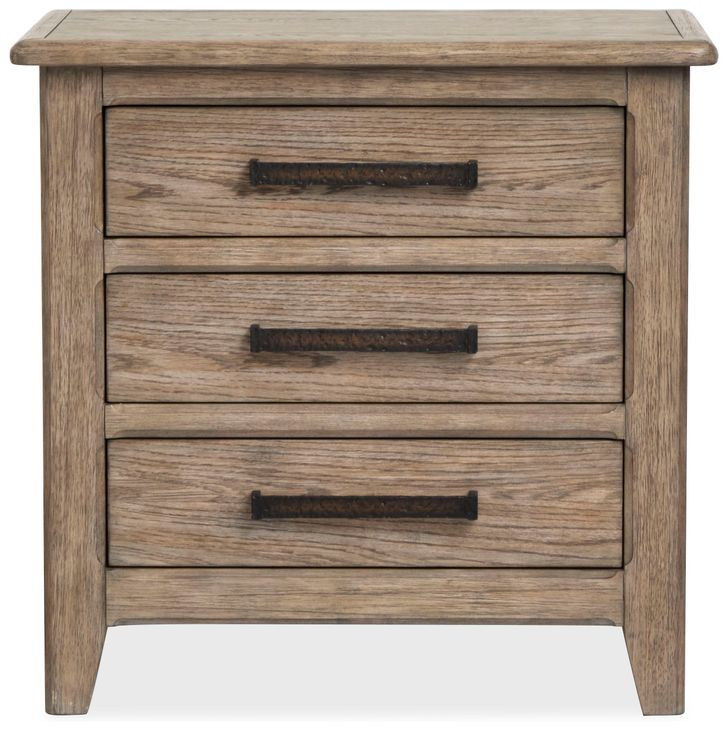 Claremont Smokey Taupe 3 Drawer Nightstand with USB Charging