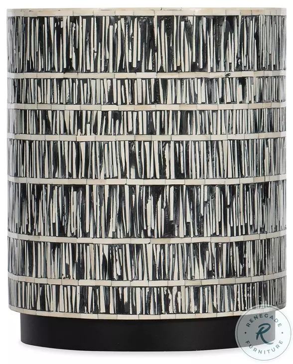 Alistair White Bone And Black Round Accent Table