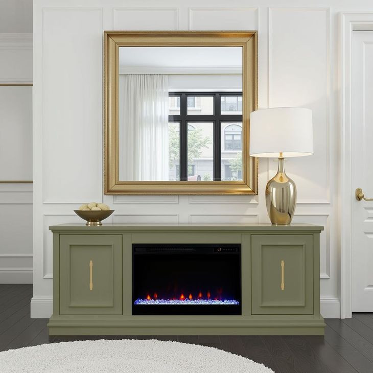 Jordan Sage 65" TV Stand with Fireplace