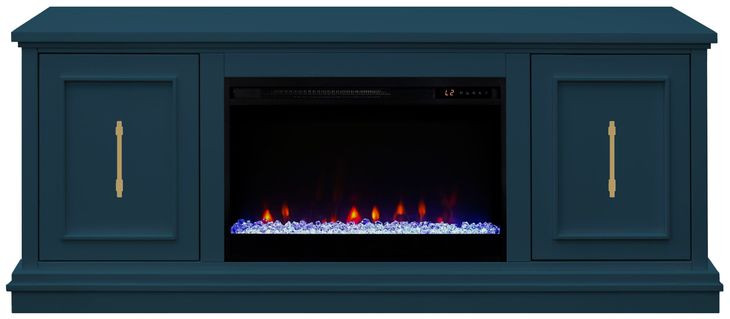 Jordan Denim Blue 65" TV Stand with Fireplace