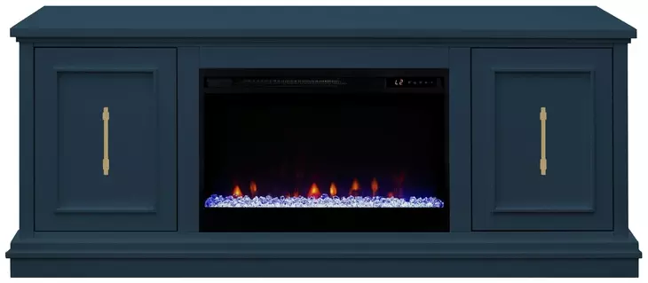 Jordan Denim Blue 65" TV Stand with Fireplace