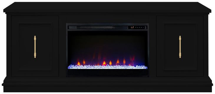 Jordan Black 65" TV Stand with Fireplace