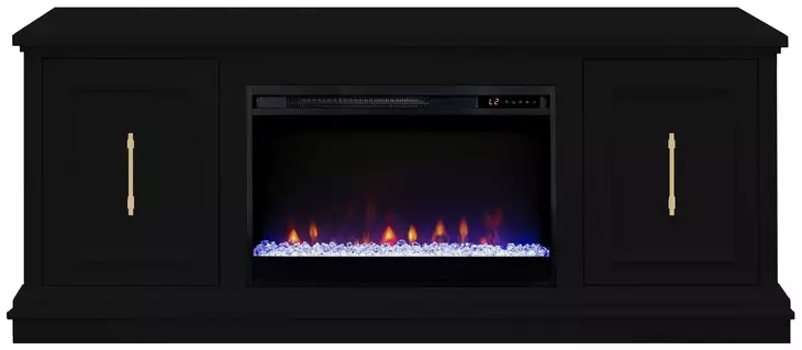 Jordan Black 65" TV Stand with Fireplace