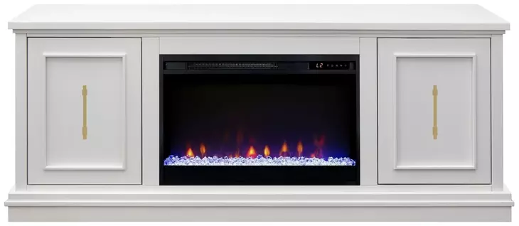 Jordan White 65" TV Stand with Fireplace