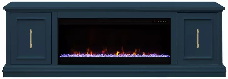 Jordan Denim Blue 82" TV Stand with Fireplace