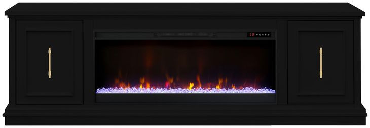 Jordan Black 82" TV Stand with Fireplace