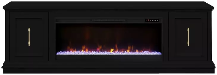 Jordan Black 82" TV Stand with Fireplace