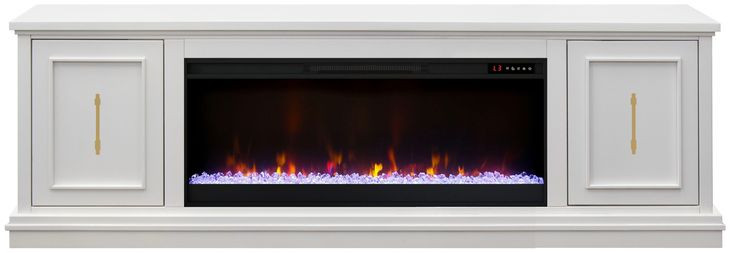 Jordan White 82" TV Stand with Fireplace
