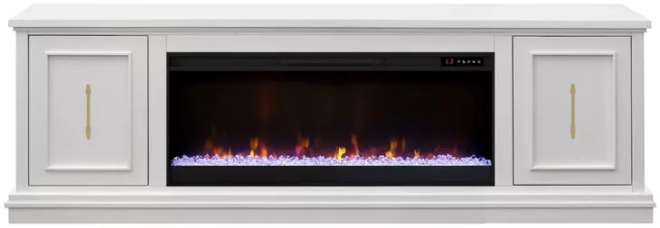 Jordan White 82" TV Stand with Fireplace