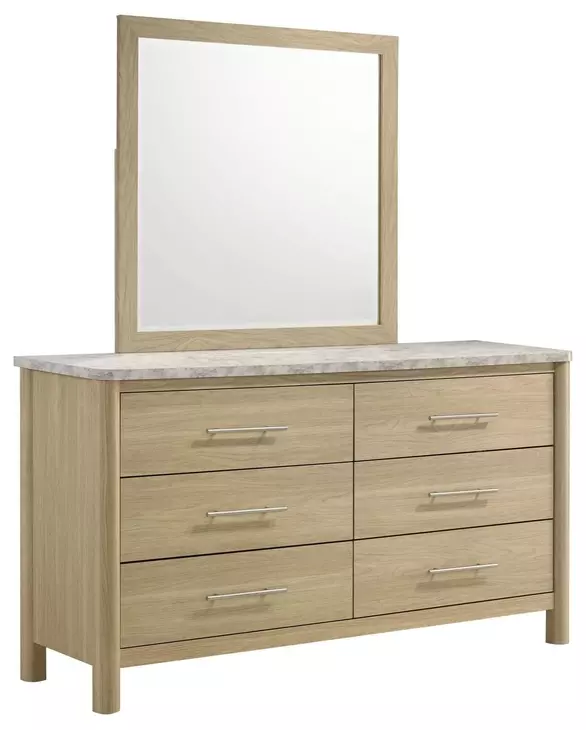 Joanna Natural and White Upholstered Bedroom Set