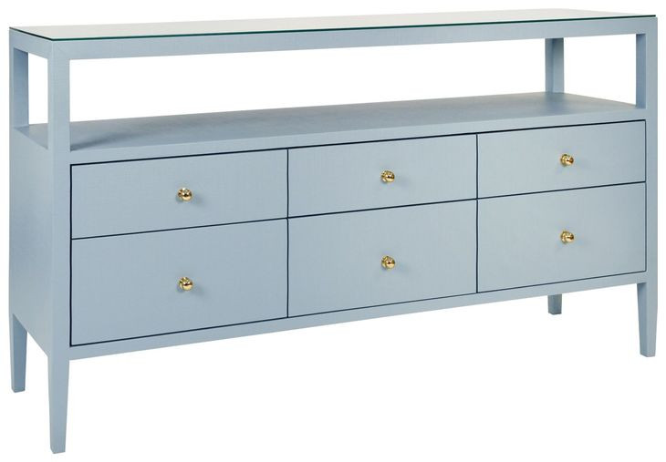 Jordan Light Blue 63" Glass Top TV Stand