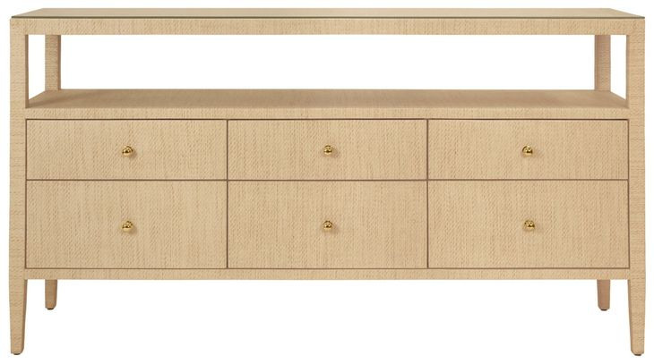 Jordan Natural 63" Glass Top TV Stand