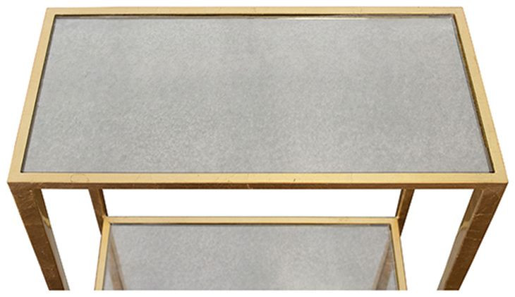 Joyce Gold Leaf Rectangular Accent Table