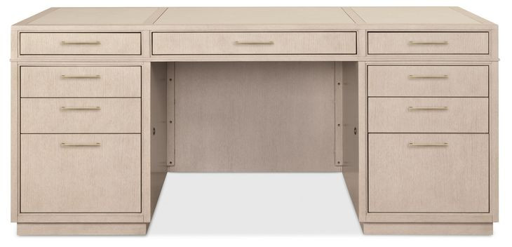 Marlowe Polished Limestone Leather Executive Home Office Set