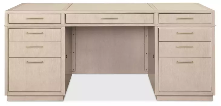 Marlowe Polished Limestone Leather Executive Home Office Set