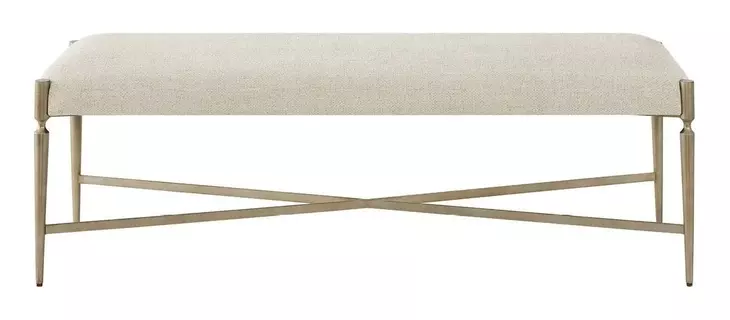 Oakmere Beige Upholstered Bed Bench