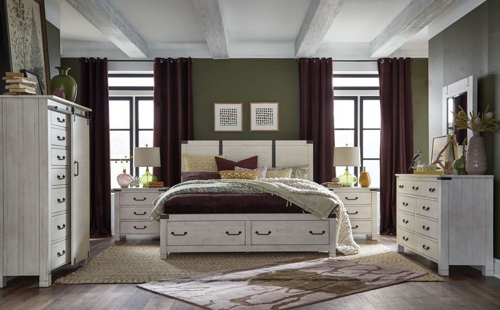 Chesters Mill Alabaster 9 Drawer Dresser with Rectangular Mirror