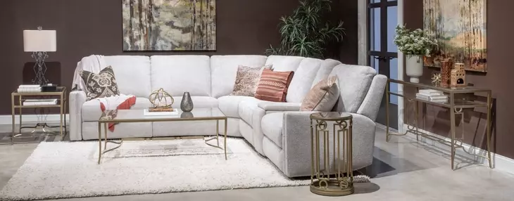 Serenelle Burnished Brass Rectangular Glass Top Sofa Table