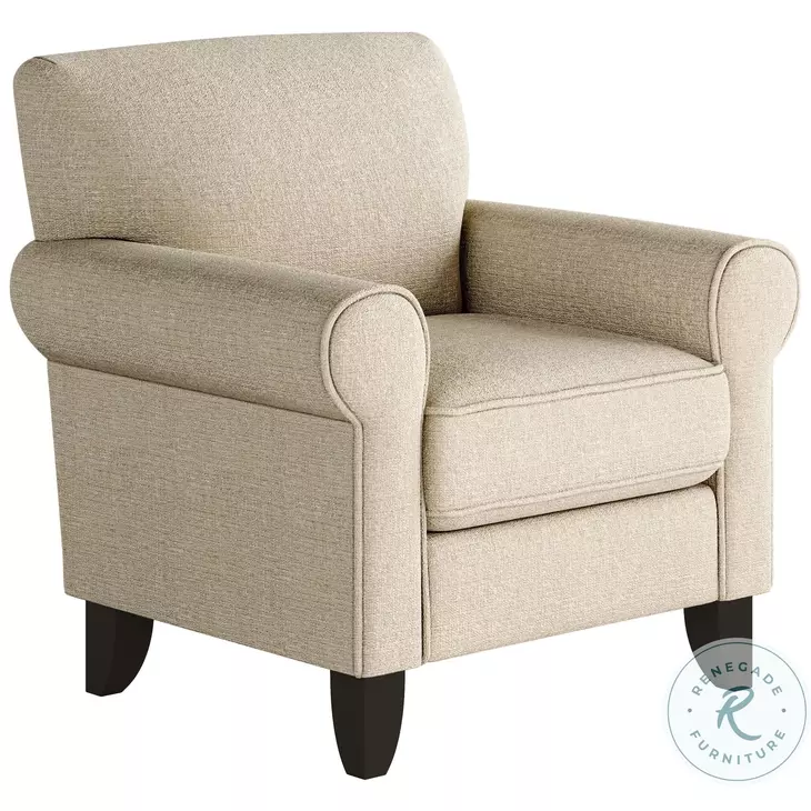 Sugarshack Oatmeal Rolled Arm Accent Chair
