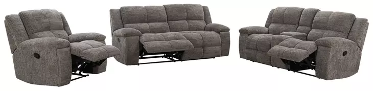 Buster Cabot Stone Manual Reclining Living Room Set with USB Charging