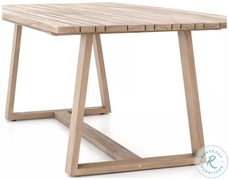 Atherton Washed Brown Outdoor Dining Table From Home Gallery