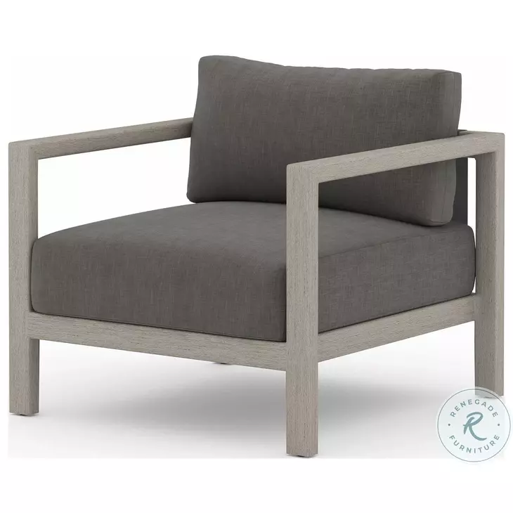 Sonoma Charcoal And Weathered Grey Performance Fabric Outdoor Chair
