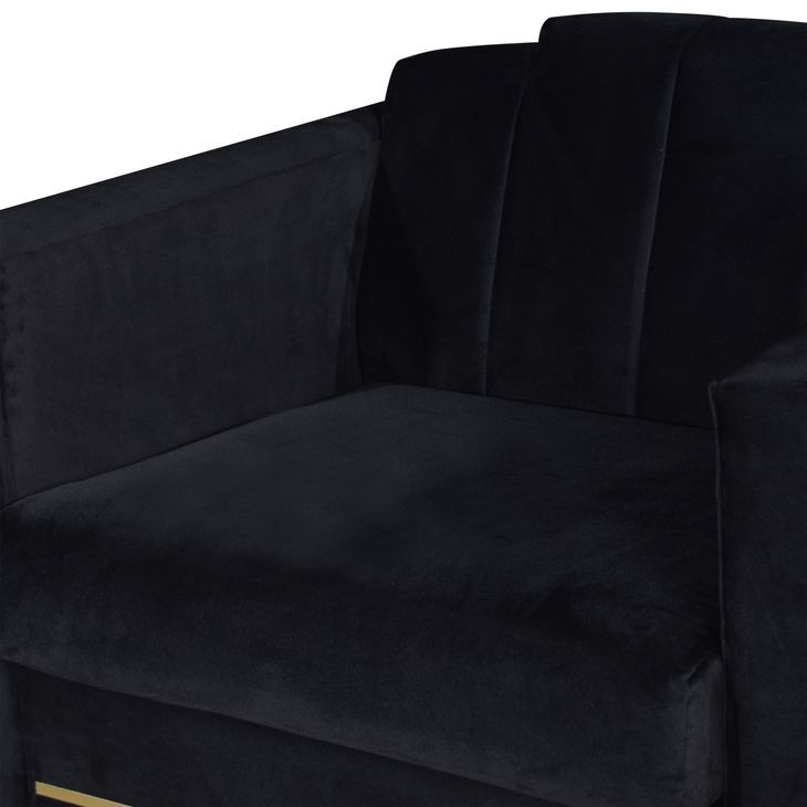 Empire Black Upholstered Accent Chair with LED