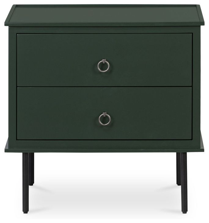 Reagan Deep Green 2 Drawer Nightstand