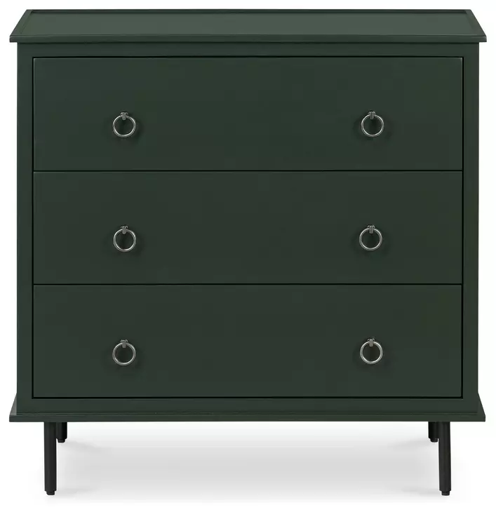 Reagan Deep Green 3 Drawer Nightstand