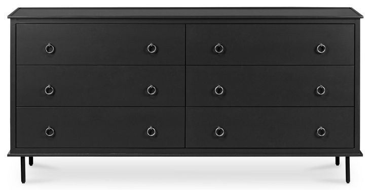 Reagan Black 6 Drawer Dresser