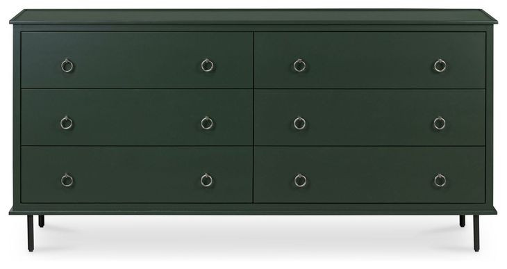 Reagan Deep Green 6 Drawer Dresser