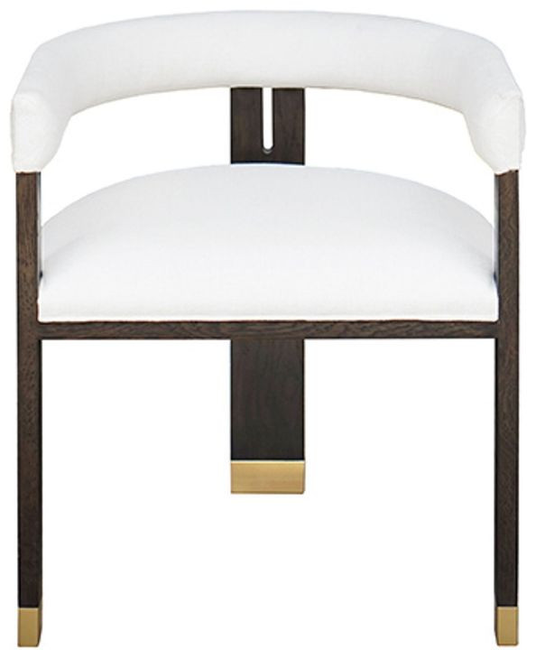 Jude Dark Espresso and White Performance Fabric Accent Chair