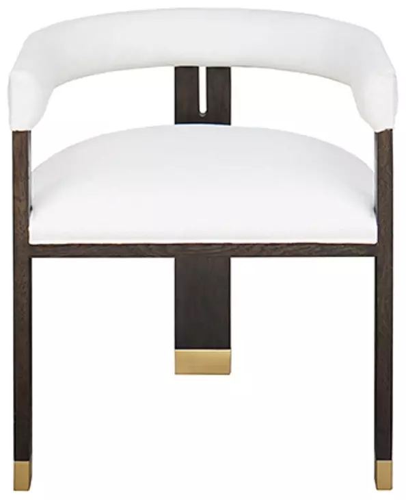 Jude Dark Espresso and White Performance Fabric Accent Chair